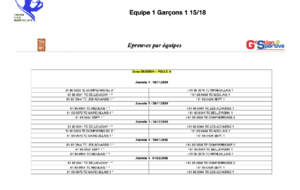 Calendriers Champ. Jeunes 13/14 et 15/18