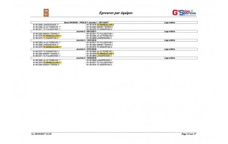 Calendrier Champ. Hiver Eq 1 15/18
